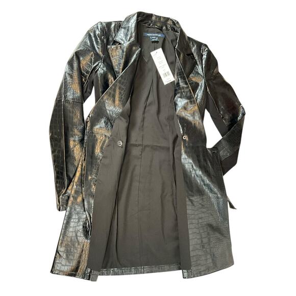 French Connection Clancy Belted Mini Dress Blackout Size 4 NWT Two Side Pockets - Picture 14 of 16